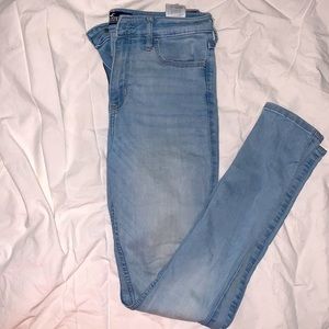 high rise light wash jeans